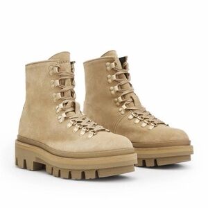 ALLSAINTS Wanda Shearling Lug Sole Tan Boot